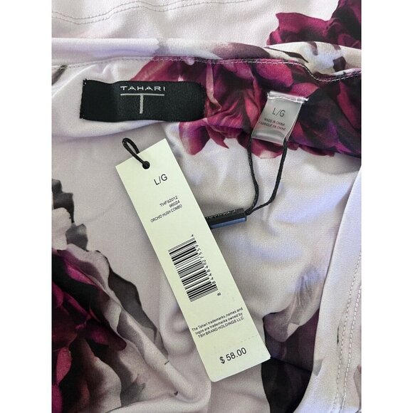 T Tahari sleeveless floral gathered cowl neck top size L $58 Casual Work blouse - Picture 8 of 8